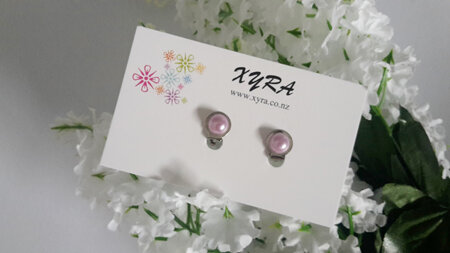Purple Pearl Clip-on Earrings
