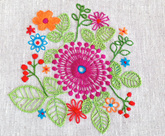 Purple pinwheel embroidery kit