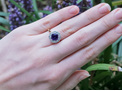 Purple Spinel and Diamond Halo Ring