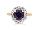 Purple Spinel, Cocktail Ring, Diamond Halo Ring