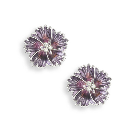 Purple Sweetness Sapphire Flower Earrings