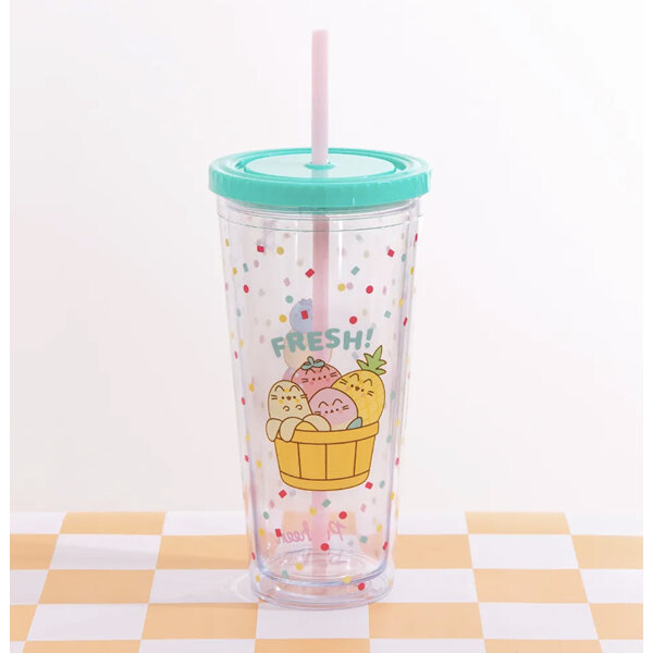 Pusheen Fruits Beaker & Straw