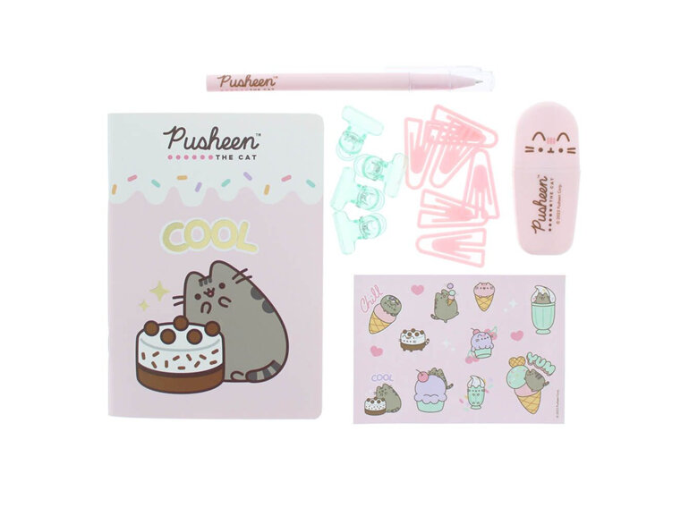 Pusheen Ice Cream Stationery Set notebook pen school kids teen cat