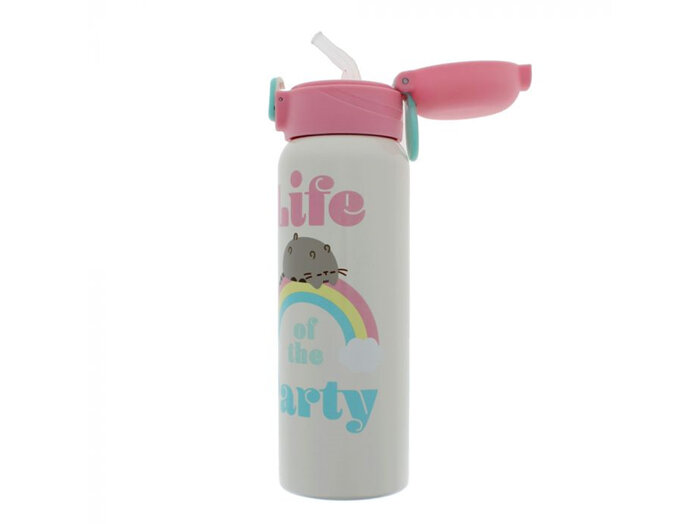 Pusheen Self Care Club: Water Bottle cat drink school life of the party rainbow