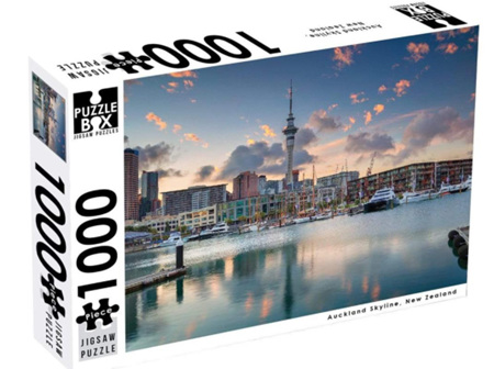 Puzzle Box 1000 Piece Jigsaw Puzzle: Auckland Skyline NZ