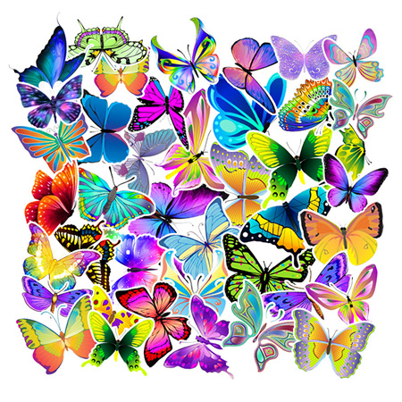 PVC Stickers - Butterflies x 50