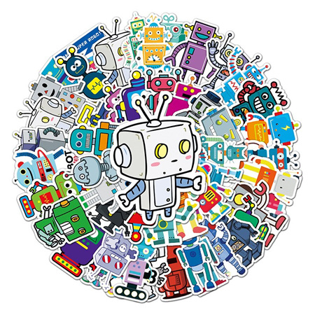 PVC Stickers - Robots x 50