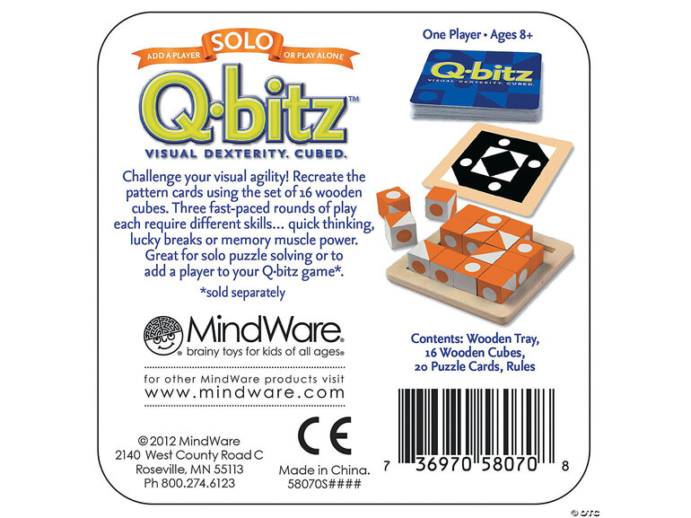 Q-bitz Solo Orange Edition game family puzzle
