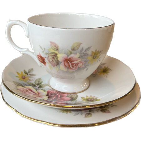 Queen Anne Bone China Tea Cup, Saucer and Plate Trio Set