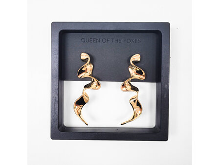 Queen of the Foxes - Ribbon Gold Earrings