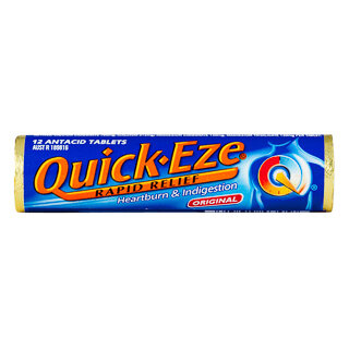 Quick-Eze Rapid Relief Heartburn & Indigestion Original 12 Antacid Tablets