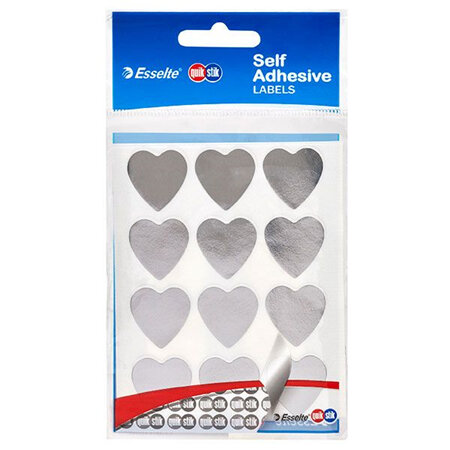 Quikstik Silver Heart Stickers
