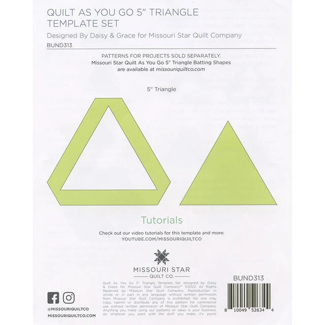 Quilt as You Go 5" Triangle Template by Daisy & Gracce