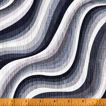 Quilt Backs 274cm  - Terrain Wave - Black & White