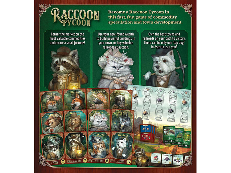 Raccoon Tycoon Board Game by Glenn Driver kids family strategy