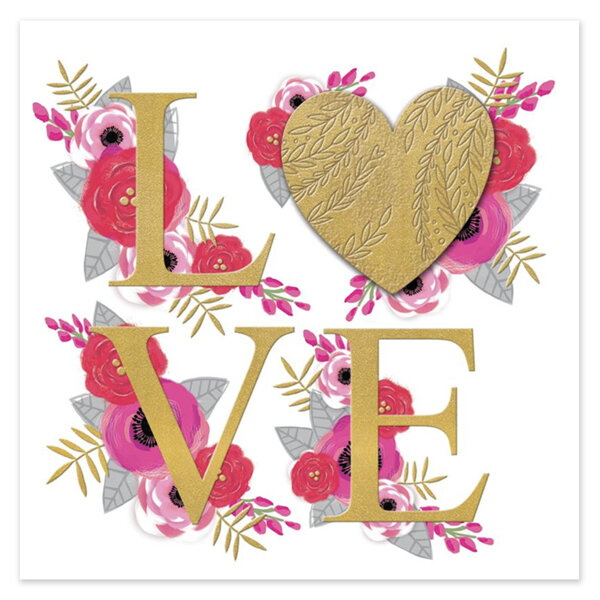 Rachel Ellen LOVE Floral Valentine's Card
