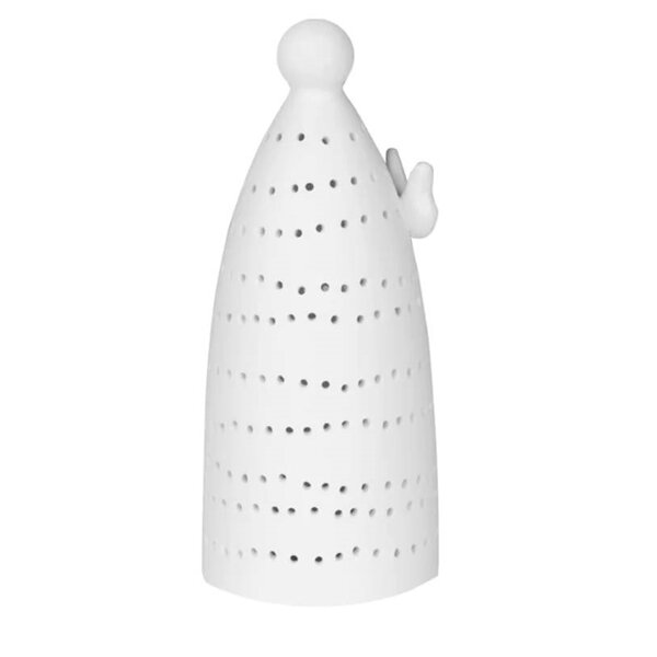 Rader Christmas LED Light Porcelain Angel Figurine Lines of Dots 11.7cm