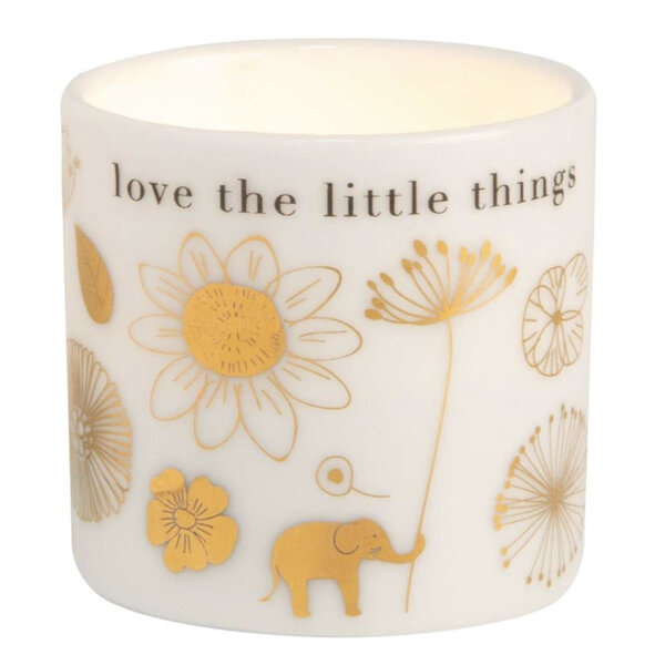 Rader Flowers Love the Little Things Glazed Porcelain Tealight Candle Holder