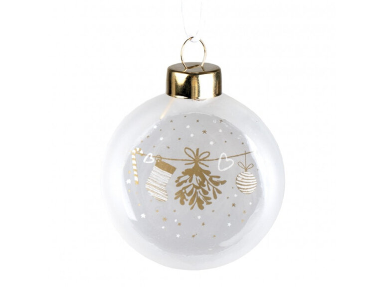 Rader Frosted Christmas Bauble Decorations Box Set of 4