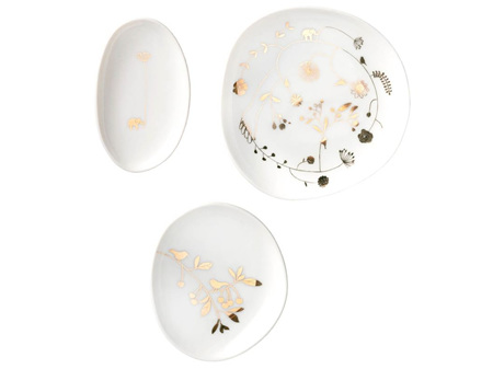 Rader Gold Flower Porcelain Bowl Set of 3