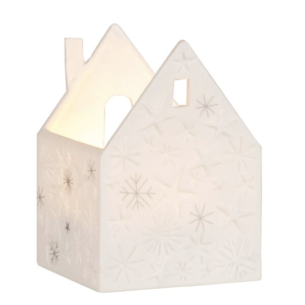Rader Little House Of Light Stars Christmas Porcelain Tealight House