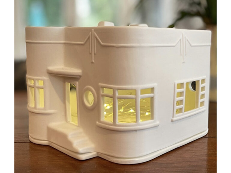 Rader New Zealand Art Deco Porcelain Tea Light House