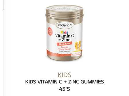 RADIANCE Kids Gummies Vit C&Zinc 45