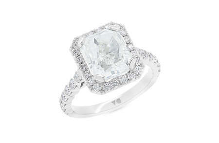 Radiant Cut Diamond Halo Ring