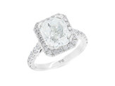 Radiant cut, emerald cut, diamond halo, engagement ring