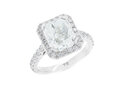 Radiant cut, emerald cut, diamond halo, engagement ring