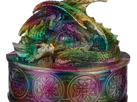 Rainbow Dragon Metallic Trinket Box