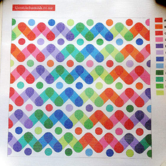 rainbow needlepoint canvas