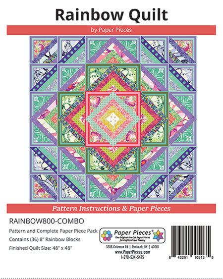 Rainbow Quilt Pattern and Paper Piece Pack