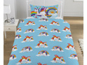 Rainbow Unicorns Reversible Single Duvet Cover Set