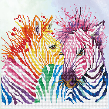 Rainbow Zebras - Diamond Dotz - Intermediate Kit