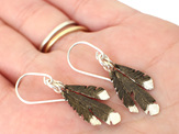 rangatira status chief huia feathers black white earrings sterling silver nz
