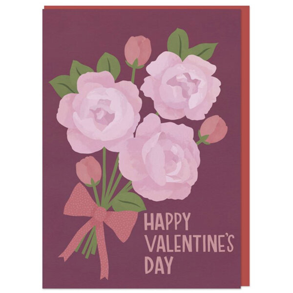 Raspberry Blossom Happy Valentines Day - Valentine's Day Card