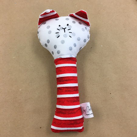Rattle - Cat Red Stripes