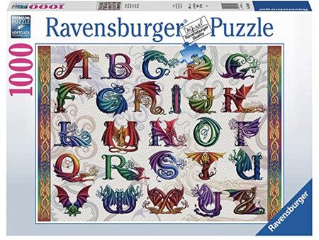 Ravensburger 1000 Piece Jigsaw Puzzle:  Dragon Alphabet