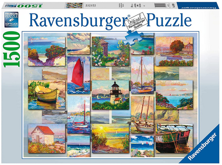 Ravensburger 1500 Piece Jigsaw Puzzle: Coastal Collage at www.puzzlesnz.co.nz