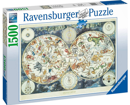 Ravensburger 1500 Piece Jigsaw Puzzle: World Map with Fantastic Beasts