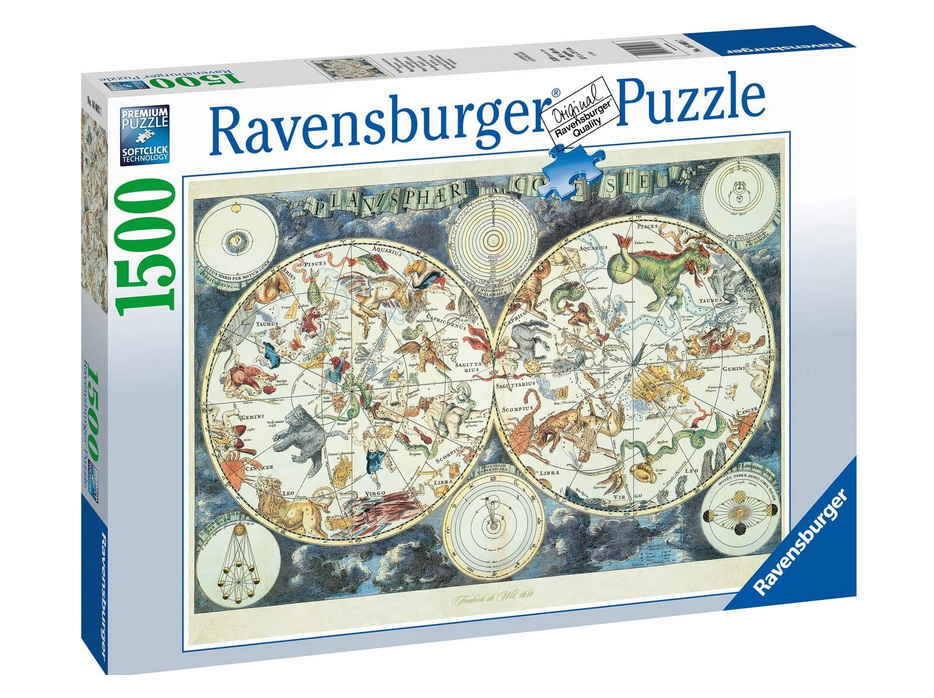 Ravensburger 1500 Piece Jigsaw Puzzle: World Map with Fantastic Beasts 