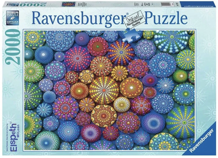 Ravensburger 2000 Piece Jigsaw Puzzle:  Radiating Rainbow Mandalas