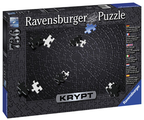 Ravensburger Krypt Black Spiral 736 Piece Blank Jigsaw Puzzle Challenge for Adults