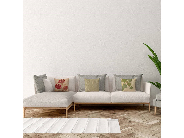 Raw Collection : Kowhai Linen Cushion Cover home leaves