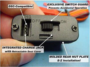 Receiver Switch On/Off with Built-In Charge Jack Socket JR/ Spek