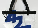 Recycled sailcloth shopping bag made from a 420 sail.