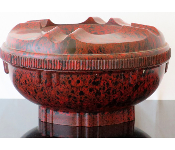 Red bakelite ashtray