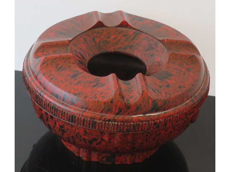 Red bakelite ashtray