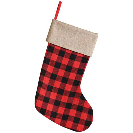 Red & black plaid stocking